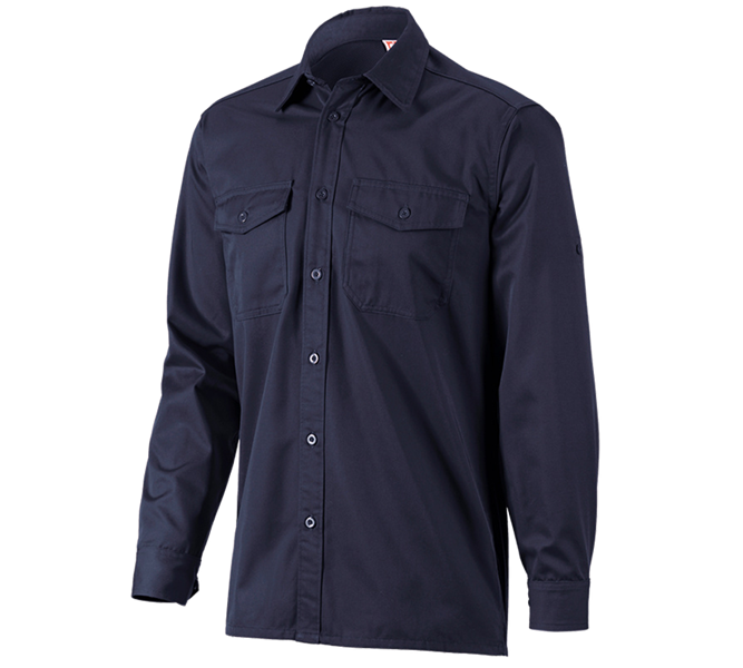Vista principale, e.s.classic, Camicia da lavoro e.s.classic, a manica lunga, blu scuro
