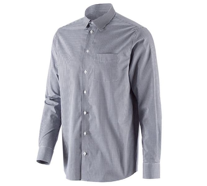 Vista principale, Basics, e.s. camicia Business cotton stretch, comfort fit, blu scuro a scacchi