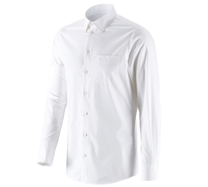 Hauptansicht, Basics, e.s. Business Hemd cotton stretch, slim fit, weiß