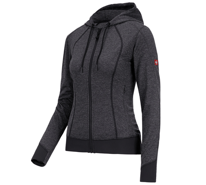 Hauptansicht, Sweats | Hoodies, e.s. Funktions Kapuzenjacke stripe, Damen, schwarz