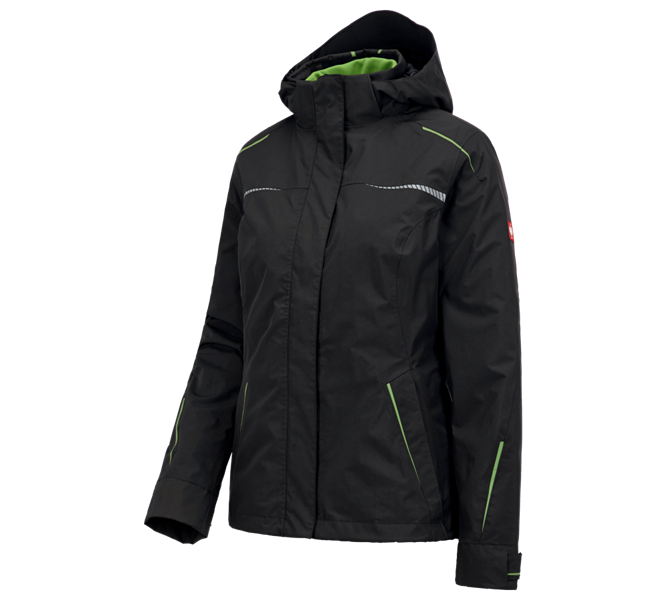 Hauptansicht, Neuheiten, 3 in 1 Funktionsjacke e.s.motion 2020, Damen, schwarz/seegrün