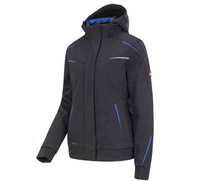 Hauptansicht, e.s. Kollektionen im Überblick, Winter Softshelljacke e.s.motion 2020, Damen, graphit/enzianblau