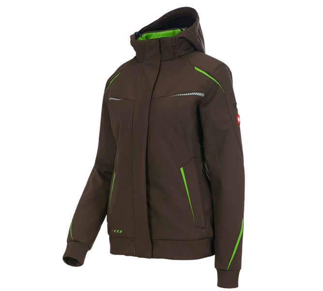 Hauptansicht, Softshelljacken, Winter Softshelljacke e.s.motion 2020, Damen, kastanie/seegrün
