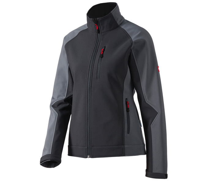 Hauptansicht, Softshelljacken, Damen Softshelljacke dryplexx® softlight, graphit/zement
