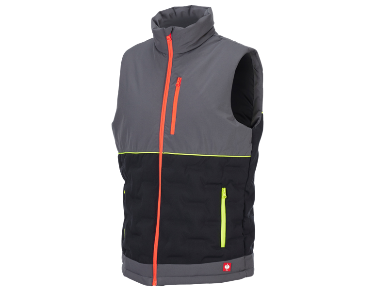 Vista principale, Allrounder caldi, e.s. gilet imbottito, antracite /nero/arancio fluo/giallo fluo