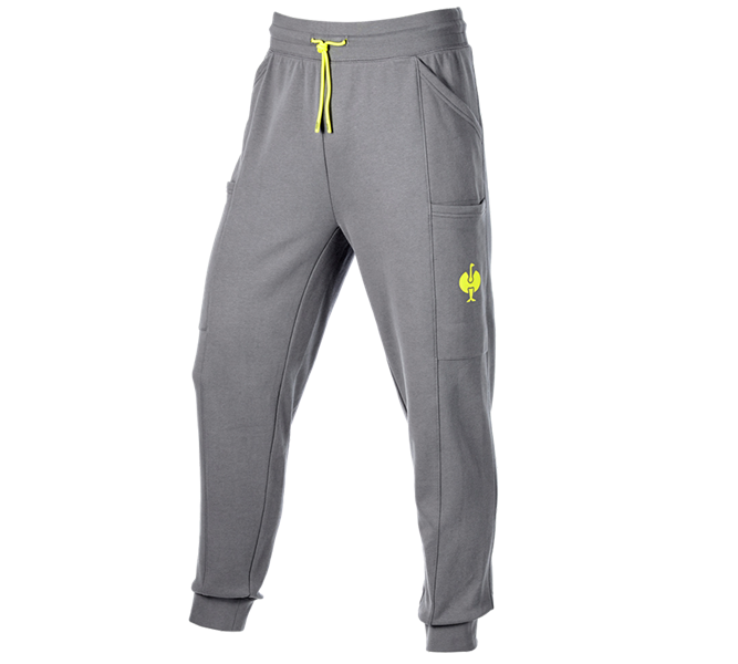 Vista principale, e.s.trail, Sweat Pants light e.s.trail, grigio basalto/giallo acido