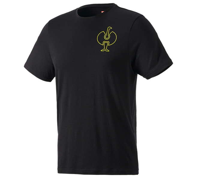 Hauptansicht, Shirts & Co., T-Shirt Merino e.s.trail, schwarz/acidgelb