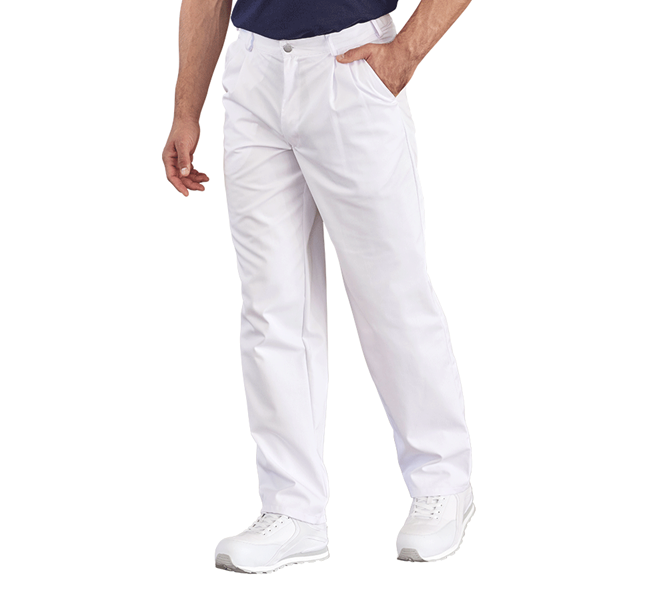 Vista principale, Pantaloni medicali, Pantaloni da lavoro per uomo Tom, bianco