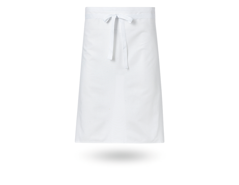 Vista principale, Gastronomia, Mezzo grembiule cotone-lino - conf. da 3, bianco