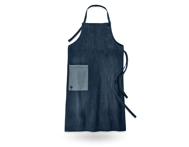 Vista principale, Grembiuli da servizio, e.s. grembiule con pettorina denim lungo, mediumwashed