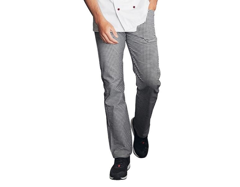 Hauptansicht, Gastro-Hosen, Koch- und Bäckerhose Stretch, schwarz/weiß
