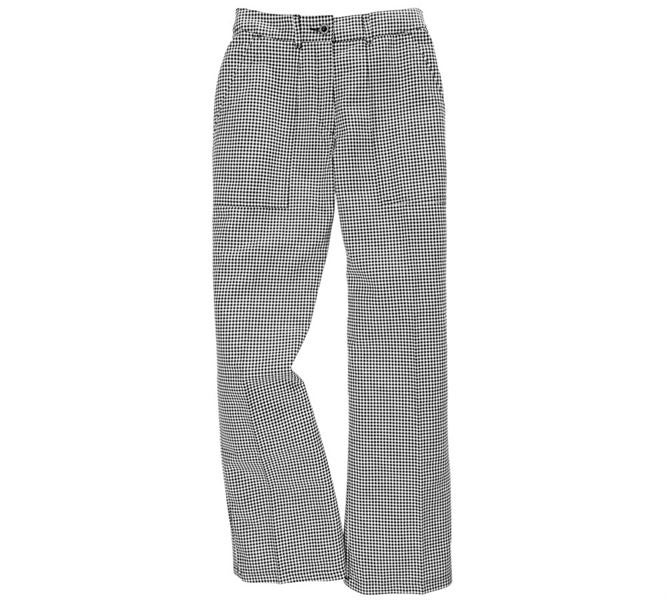 Hauptansicht, Gastro-Hosen, Damenkochhose Greta, schwarz/weiß