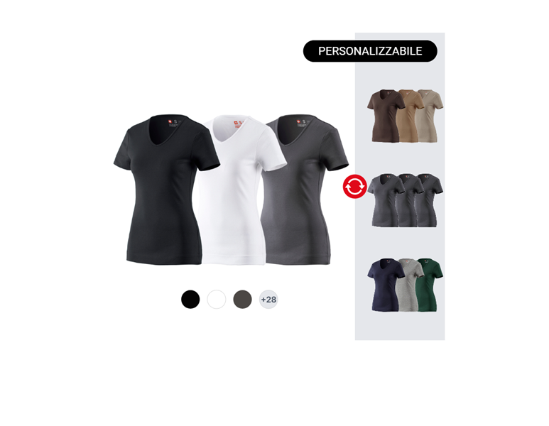 SET DA DONNA:  3x e.s. T-shirt cotton V-Neck