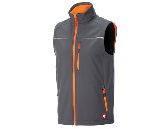 Hauptansicht, Softshell&shy; Weste e.s.​motion 2020, anthrazit/warnorange