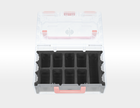 Ansicht, STRAUSSbox 125 small inkl. Trennstege, transparent