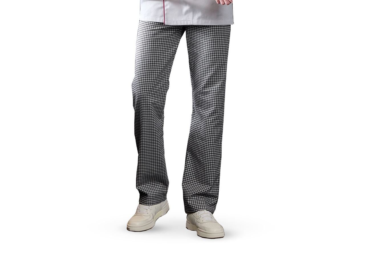 Arbeitshosen: Koch- und Bäckerhose Stretch + schwarz/weiß