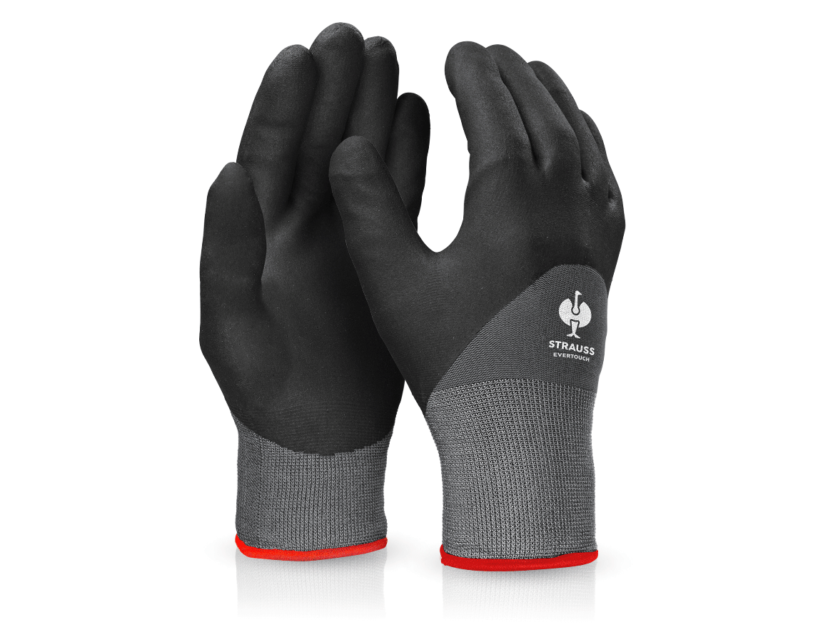 Beschichtet: Nitril-Handschuhe evertouch winter + schwarz/grau