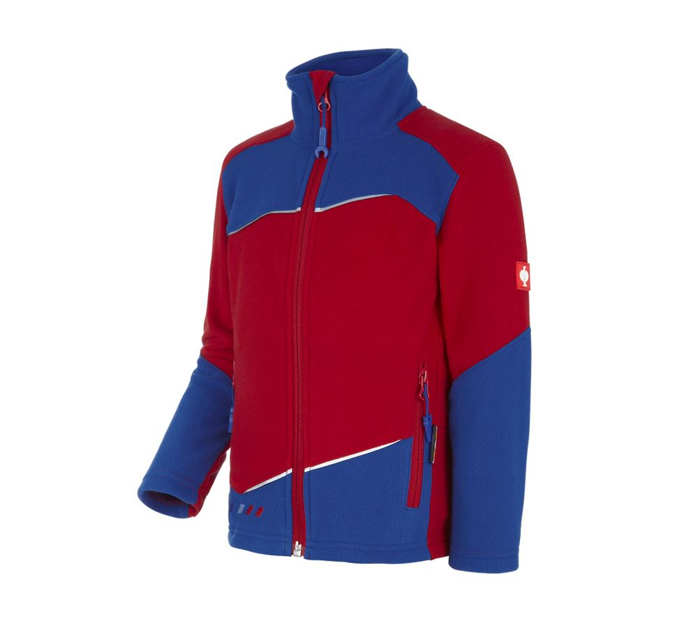 Bekleidung: Fleece Jacke e.s.motion 2020, Kinder + feuerrot/kornblau