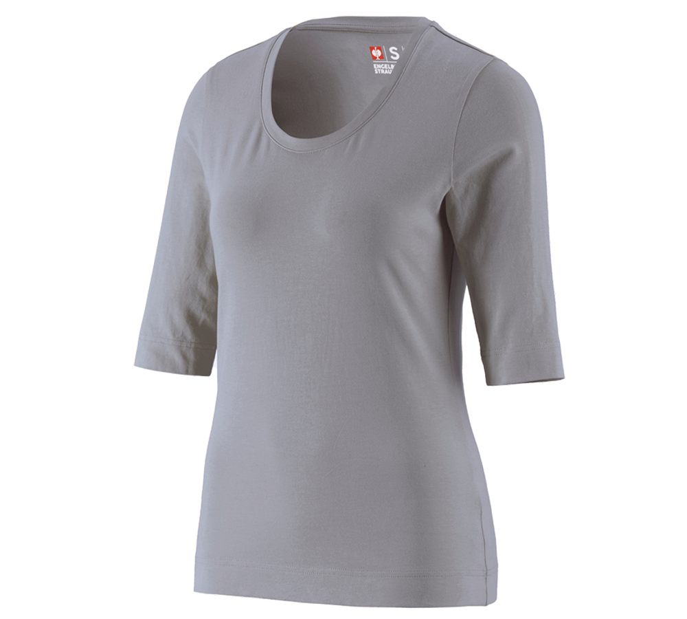 Maglie | Pullover | Bluse: e.s. maglia con manica a 3/4 cotton stretch, donna + platino