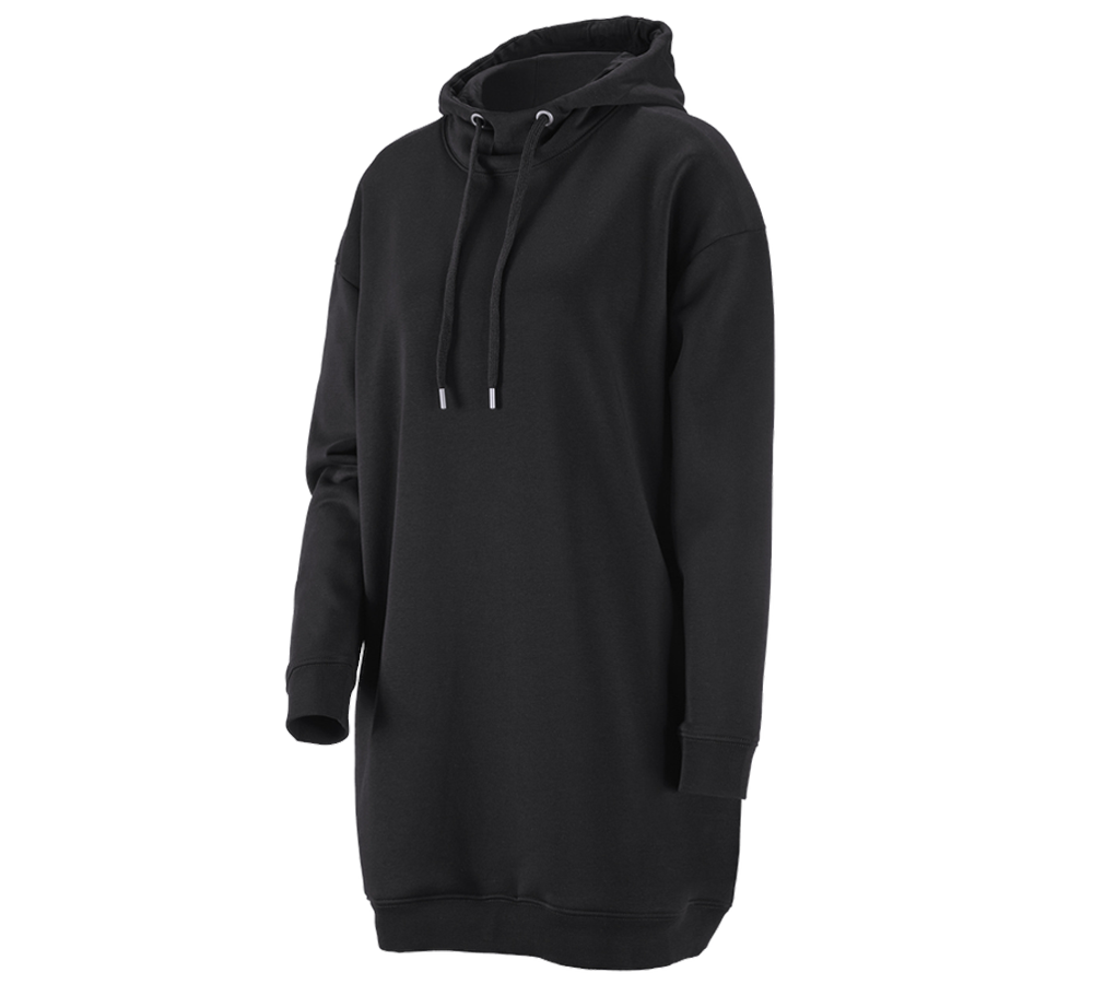 Themen: e.s. Oversize Hoody-Sweatshirt poly cotton, Damen + schwarz