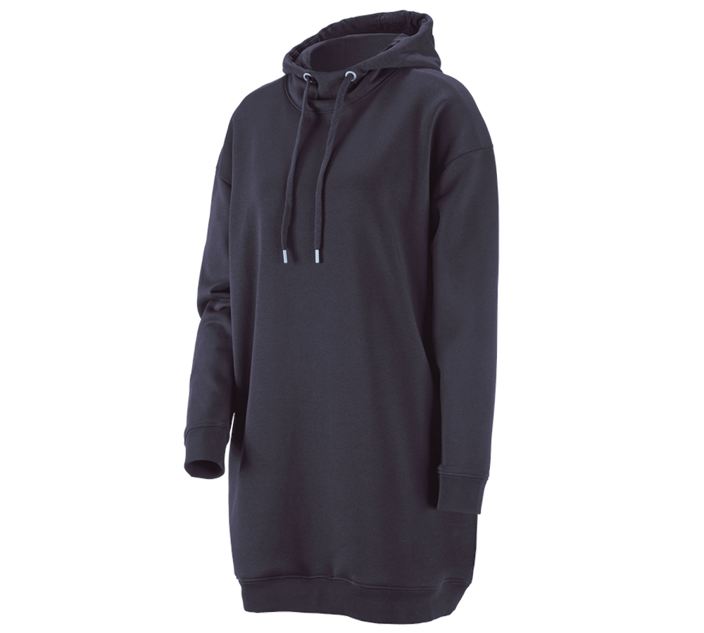 Themen: e.s. Oversize Hoody-Sweatshirt poly cotton, Damen + dunkelblau