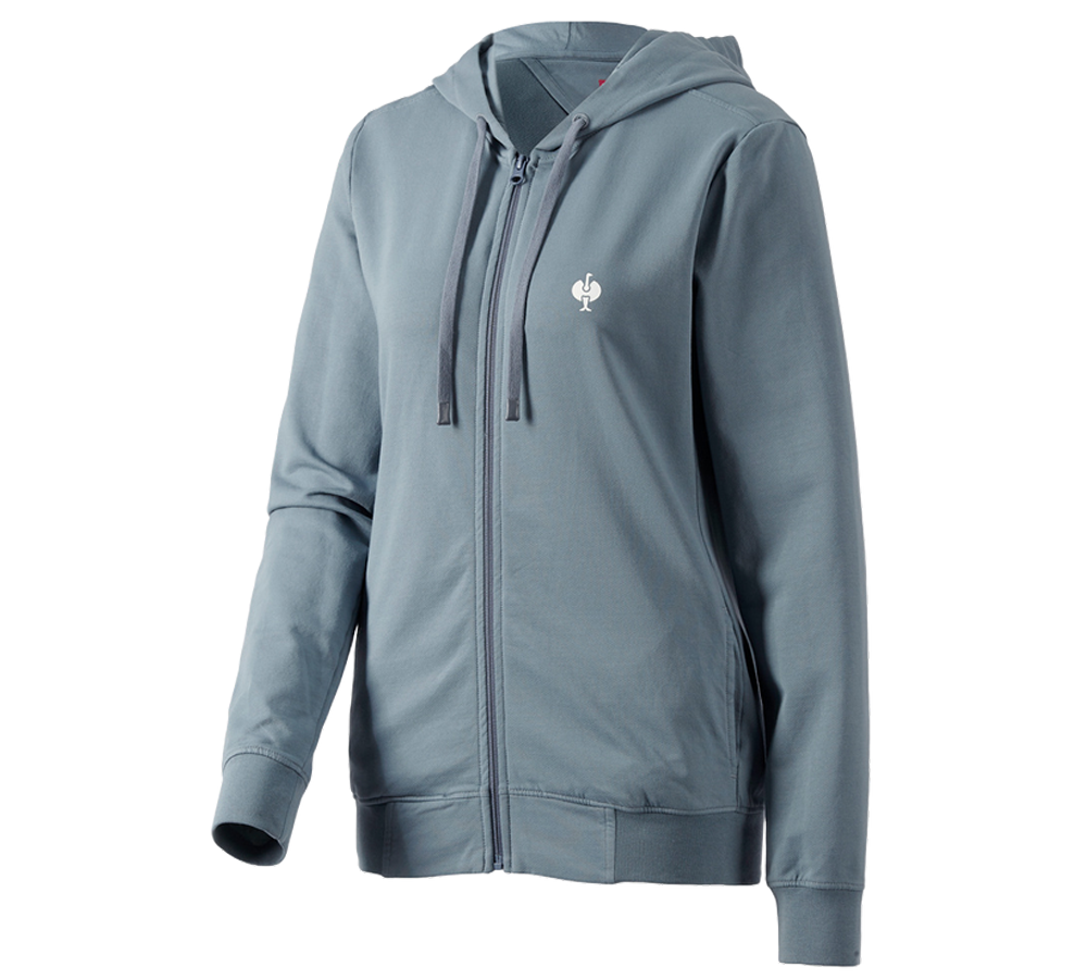 Maglie | Pullover | Bluse: Felpa aperta con cappuccio e.s.motion ten, donna + blu fumo vintage