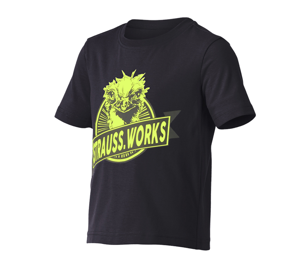 Kleine Geschenke: e.s. T-Shirt strauss works, Kinder + schwarz/warngelb