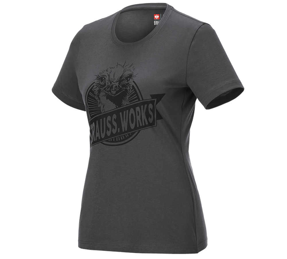 Maglie | Pullover | Bluse: T-shirt e.s.iconic works, donna + grigio carbone