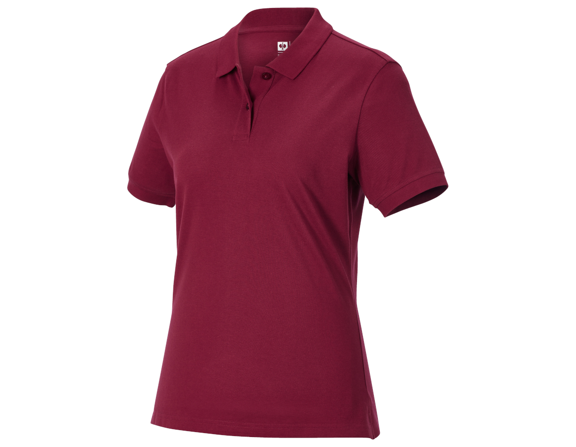 Shirts & Co.: e.s. Piqué-Polo cotton light, Damen + bordeaux