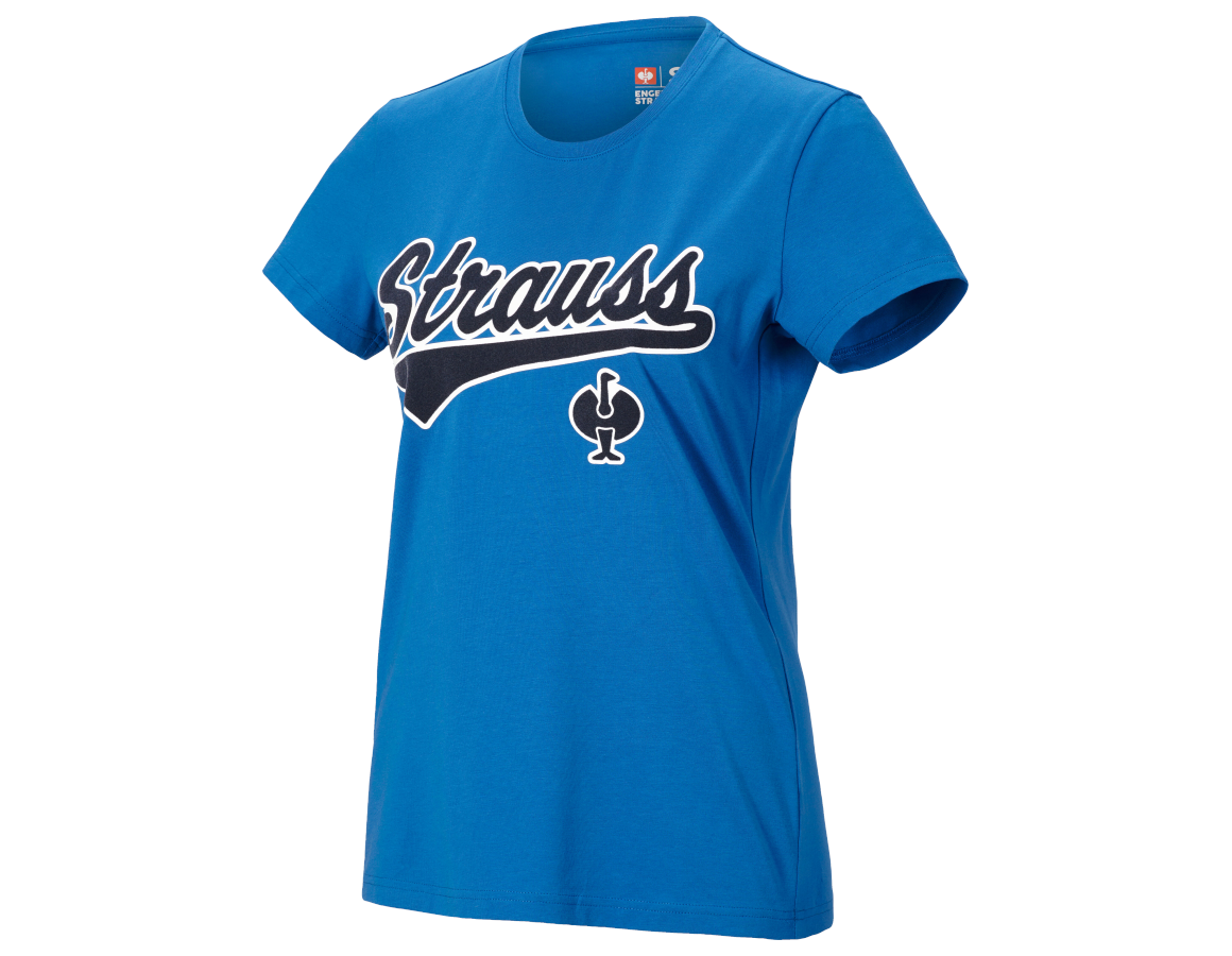 Shirts & Co.: T-Shirt e.s.e:pic, Damen + enzianblau/graphit