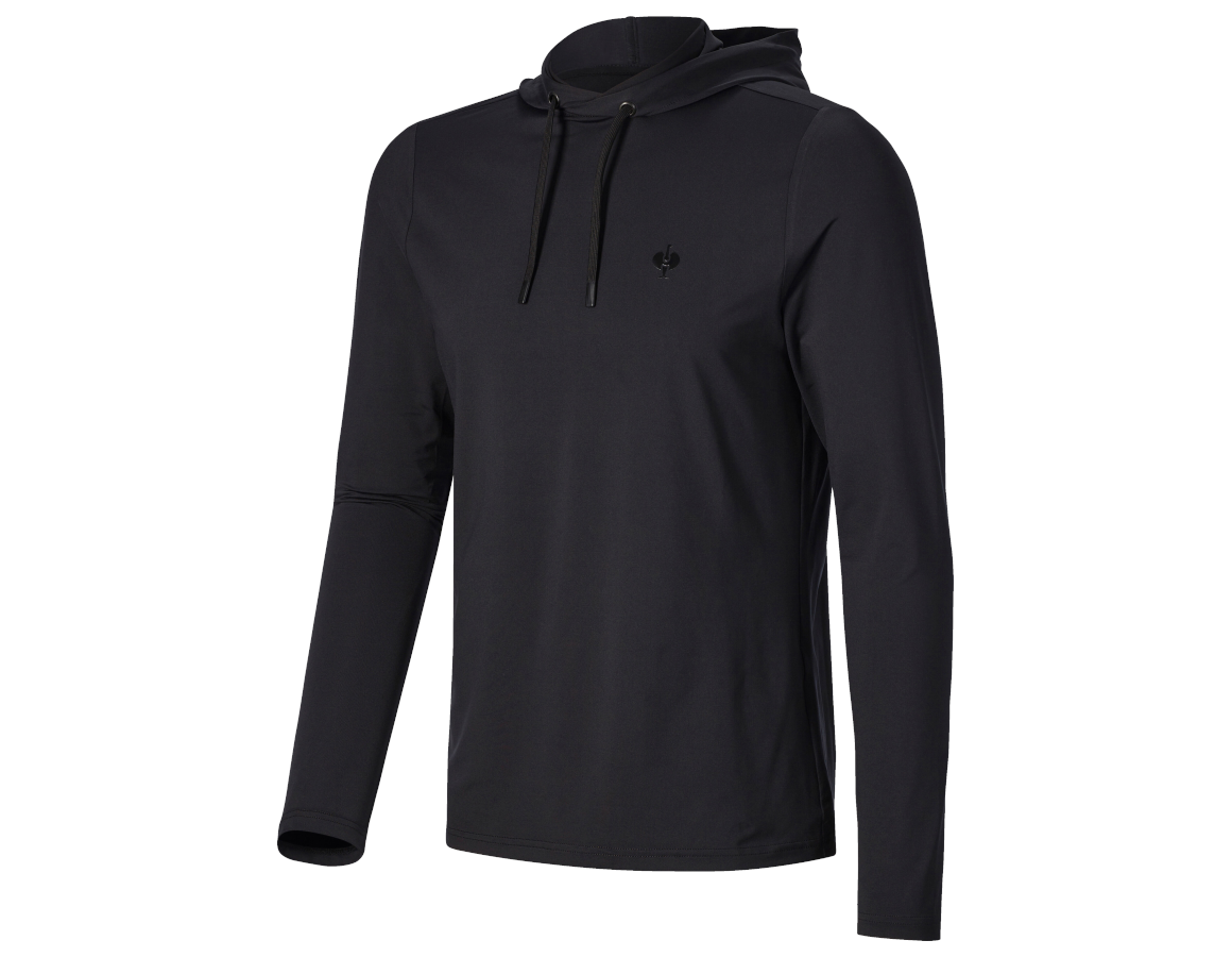 Shirts & Co.: Funktions Hoody-Longsleeve UV e.s.trail + schwarz