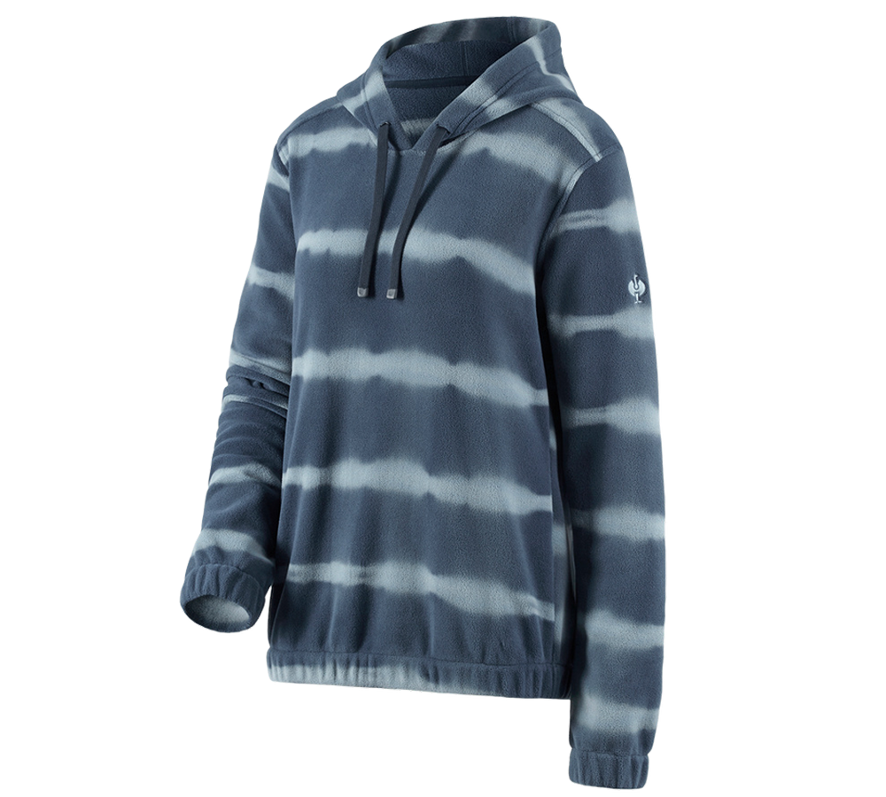 Shirts & Co.: Fleece Hoody tie-dye e.s.motion ten, Damen + schieferblau/rauchblau