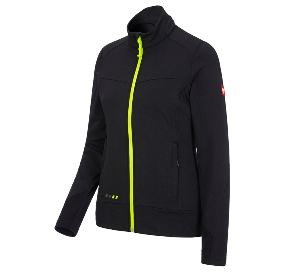 Jacken: FIBERTWIN® clima-pro Jacke e.s.motion 2020, Damen + schwarz/warngelb