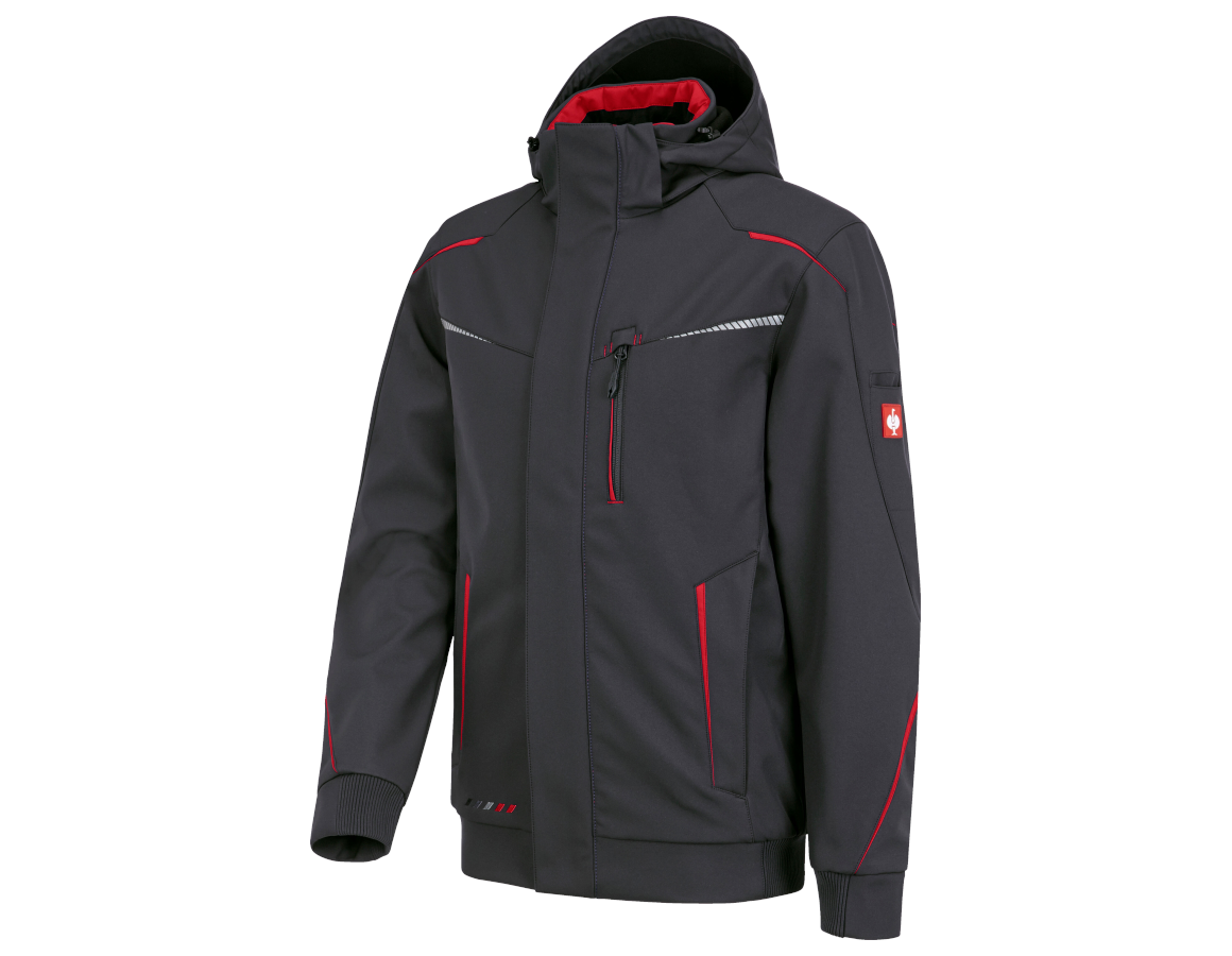 Arbeitsjacken: Winter Softshelljacke e.s.motion 2020, Herren + graphit/feuerrot