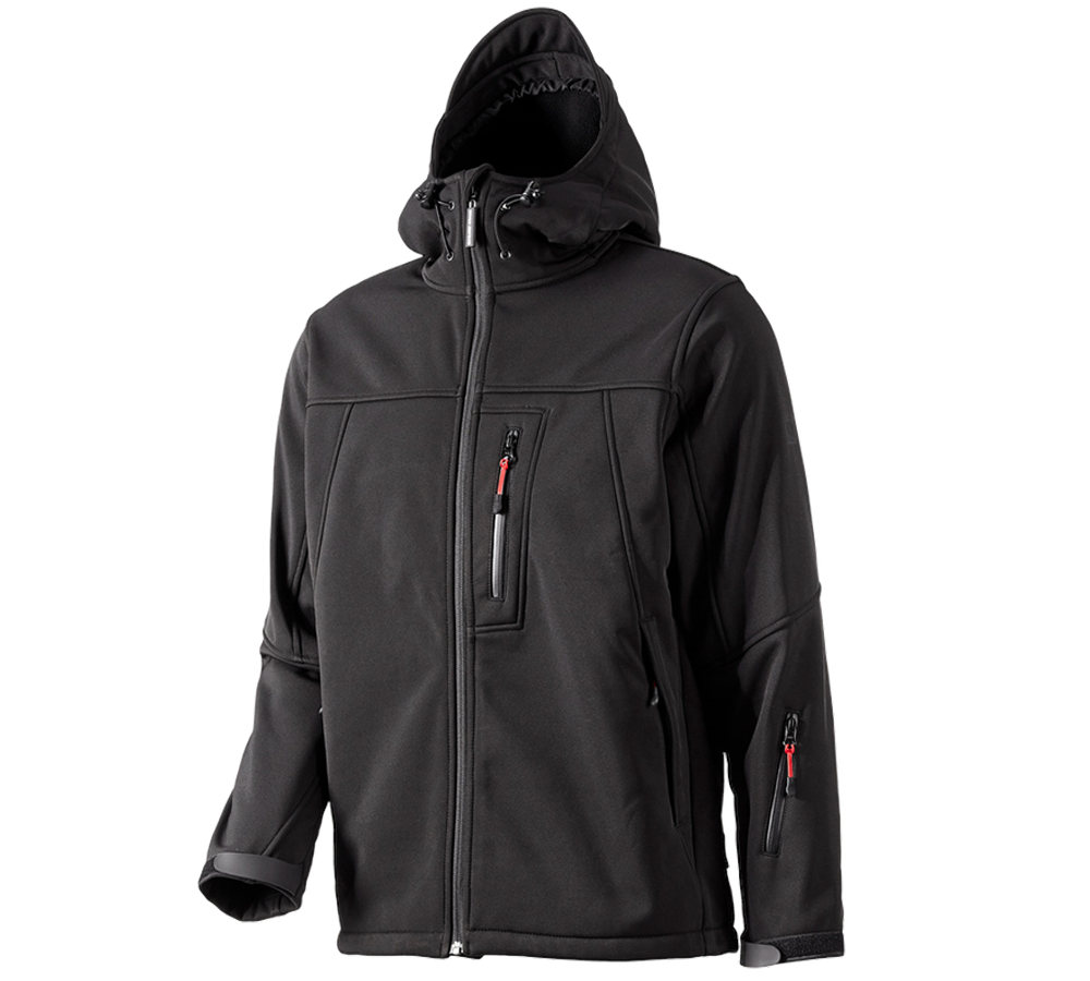 Jacken: Softshell Kapuzenjacke Aspen + schwarz