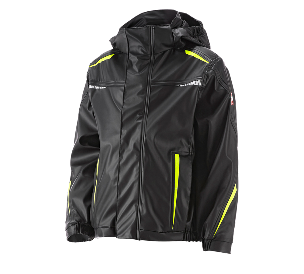 Jacken: Regenjacke e.s.motion 2020 superflex,Kinder + schwarz/warngelb/warnorange