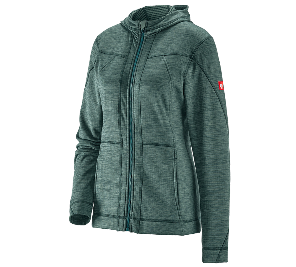 Jacken: Kapuzenjacke isocell e.s.dynashield, Damen + specialgreen melange
