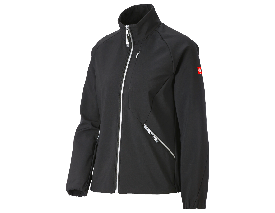 Jacken: Softshelljacke e.s.ambition, Damen + schwarz/platin