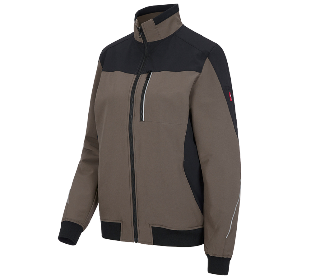 Jacken: Funktions Bundjacke e.s.dynashield, Damen + stein/schwarz