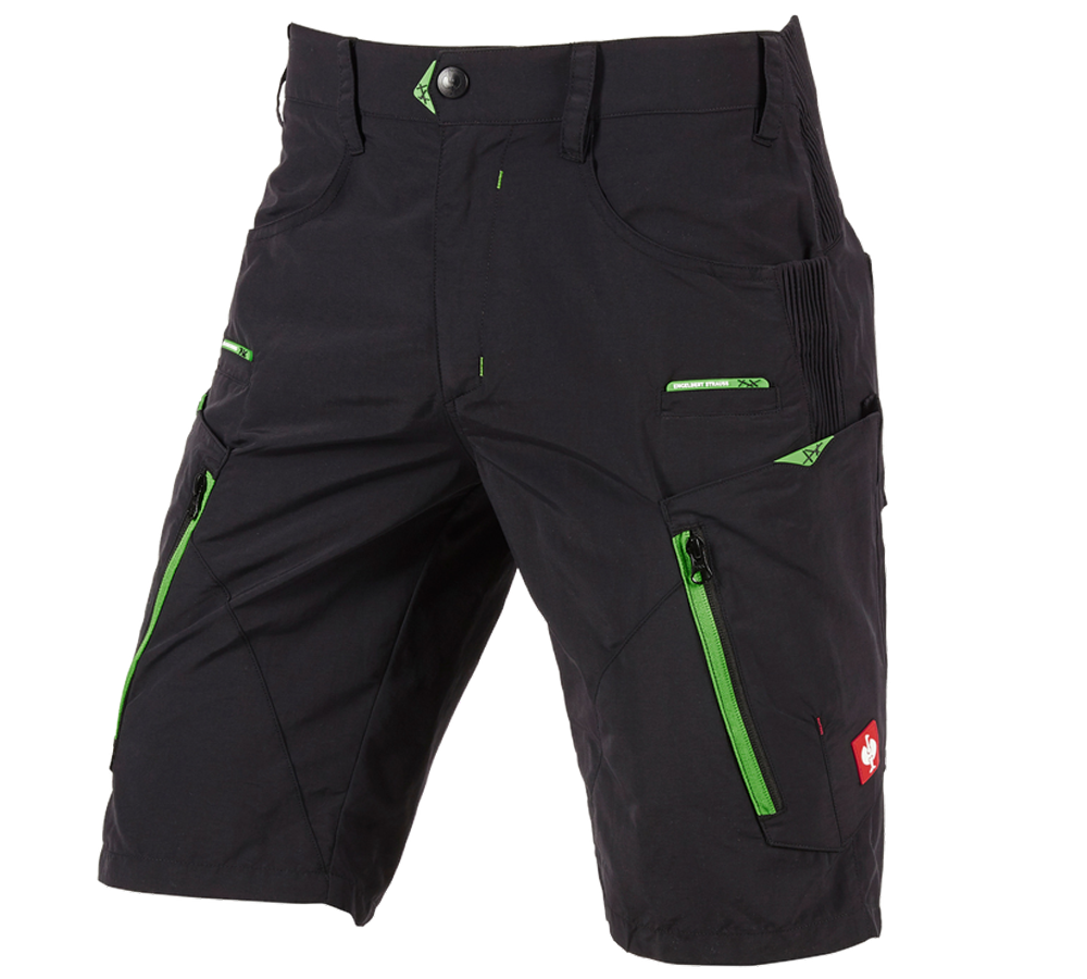 Hosen: e.s. Funktions Short Superlite + schwarz/neon grün