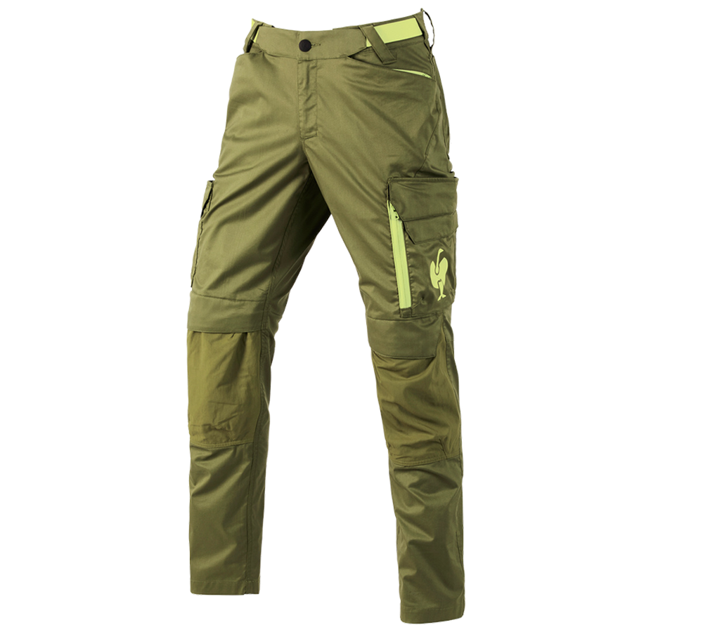 Hosen: Bundhose e.s.trail + wacholdergrün/limegrün