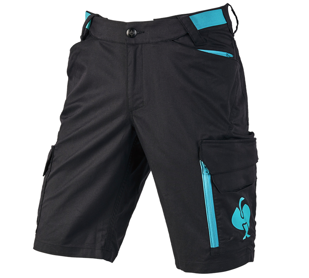 Hosen: Short e.s.trail + schwarz/lapistürkis