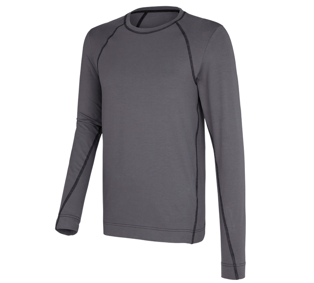 Unterwäsche | Thermokleidung: e.s. cotton stretch Longsleeve + zement