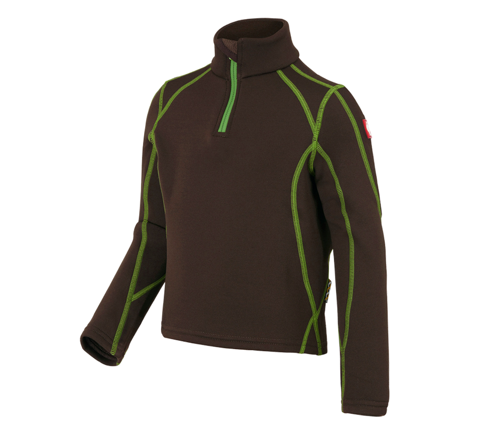 Shirts & Co.: Fun.Troyer thermo stretch e.s.motion 2020, Kinder + kastanie/seegrün
