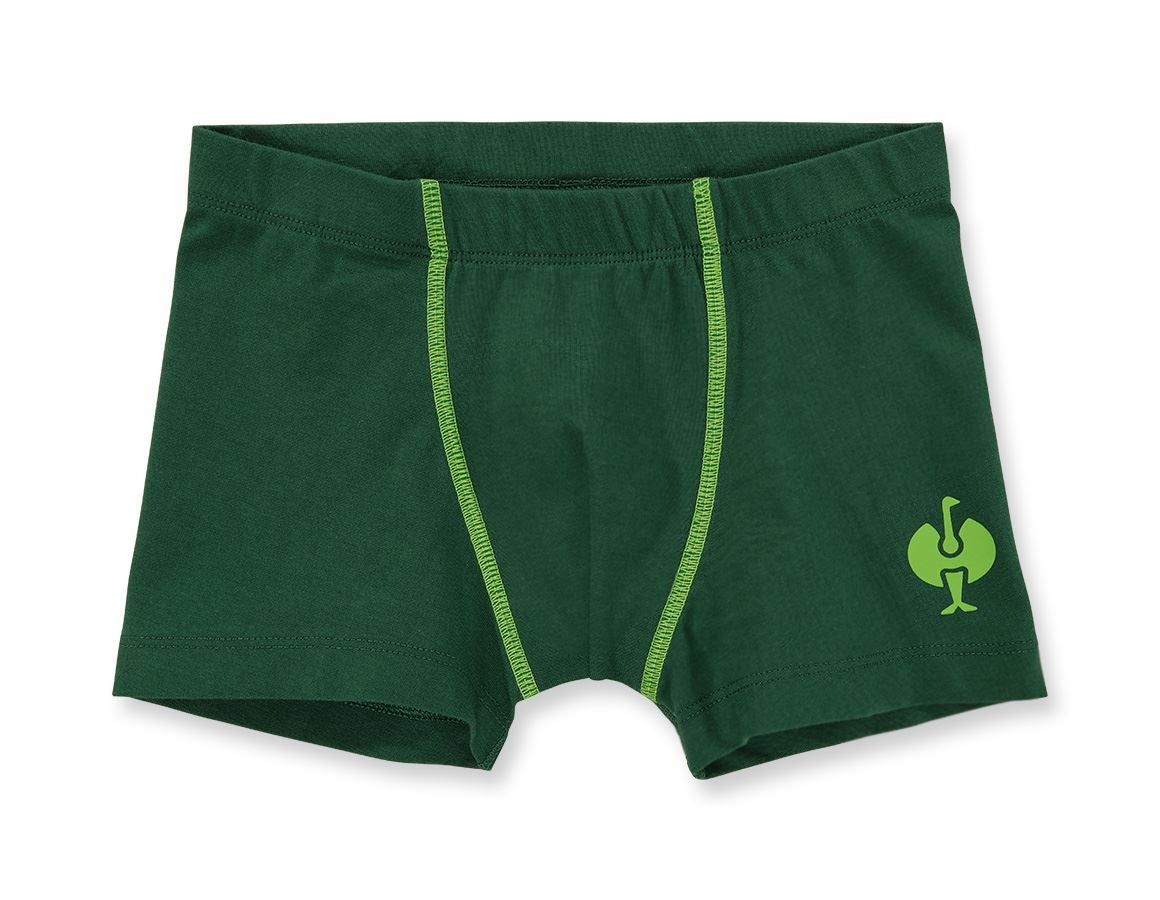 Unterwäsche: e.s. cotton stretch Pants, 2er Pack, Kinder + grün/seegrün