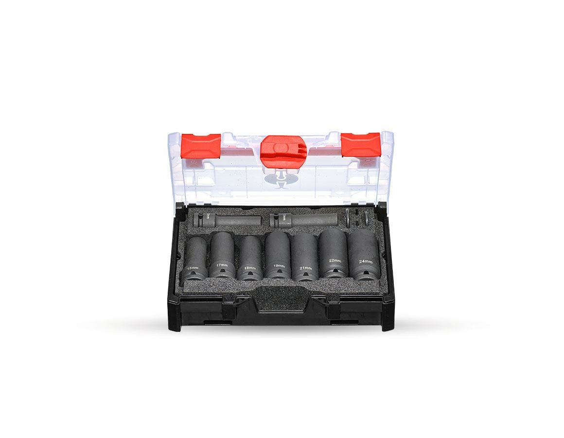 Sistema STRAUSSbox: Set chiavi a tubo Impact lunghe 1/2" n. STRAUSSbox