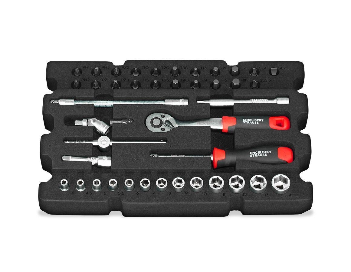 STRAUSSbox System: STRAUSSbox small Steckschlüssel-Satz 1/4" Einlage