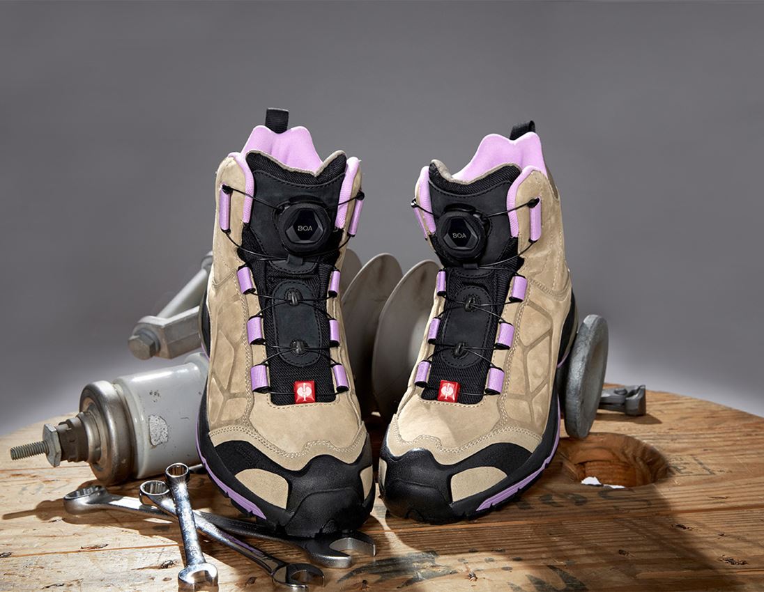 O2: e.s. O2 Berufsschuhe Tethys mid + stein/lavendel