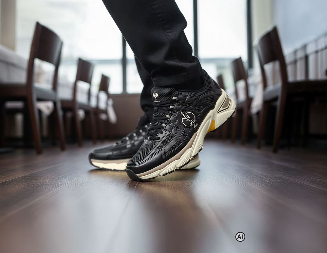 Generato / modificato con IA - O1: O1 scarpe da lavoro e.s. Lewistown low + nero/beige chiaro 3