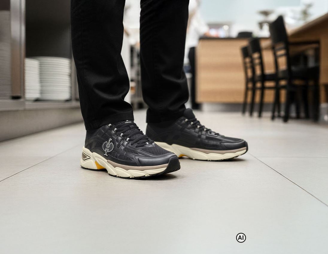 Generato / modificato con IA - O1: O1 scarpe da lavoro e.s. Lewistown low + nero/beige chiaro 2
